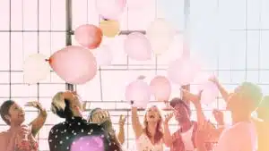 people playing with balloons party wallpaper